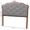 Baxton Studio Leandra Classic and Traditional Grey Fabric and Walnut Brown Finished Wood Queen Size Headboard 237-12646-ZORO - alternate 6